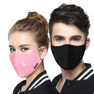 Korean Cotton PM2.5 Anti Haze Mask Anti dust Mouth face mask Activated Carbon Filter Mouth-muffle Mask Fabric Face Black Mask